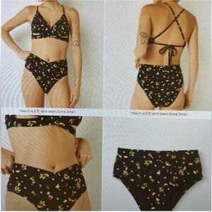 EUC Victoria Secret Swim Body wrap Bikini top crossover high waist bikini set.